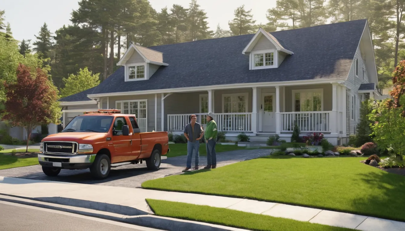 A friendly provider talking with a homeowner outside a home in Quogue